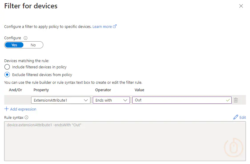 Conditional Access Filter Ends