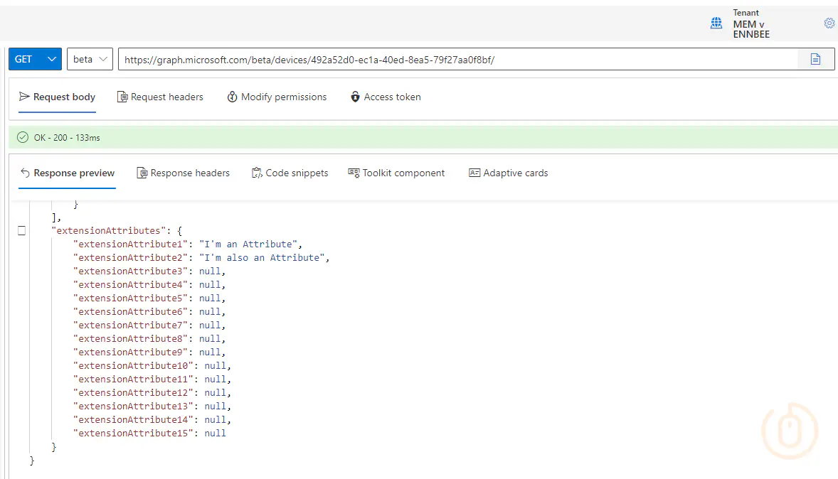 Graph Explorer New Attribute