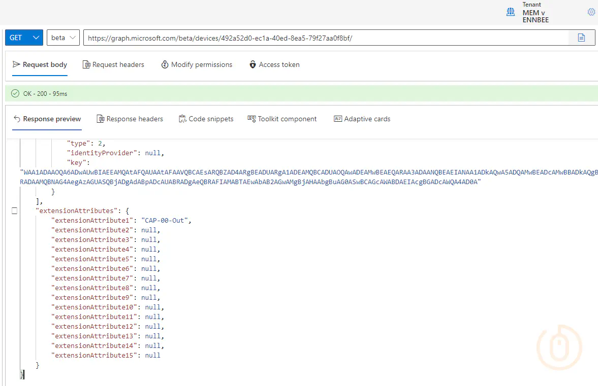 Graph Explorer Updated Attribute