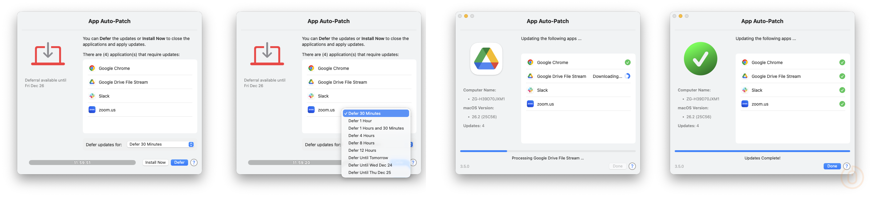 App Auto-Patch combined dialogs