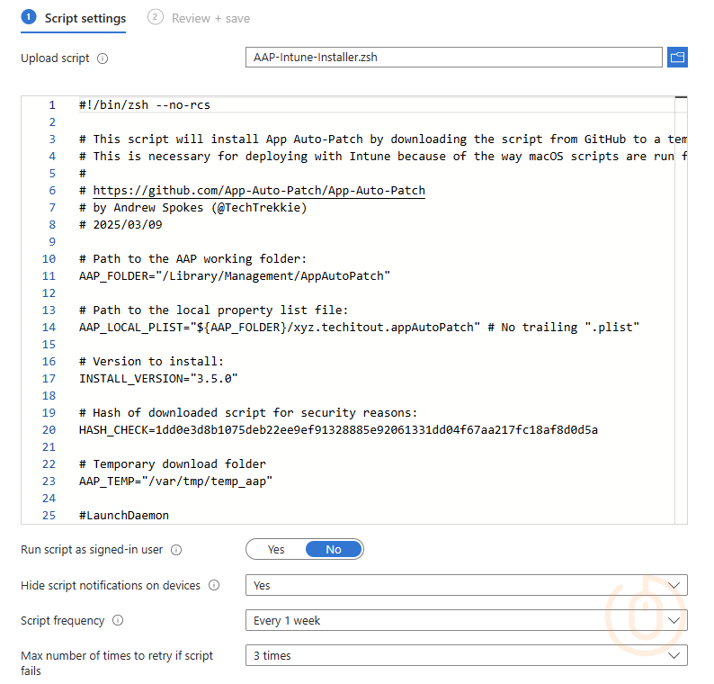Microsoft Intune Shell Script