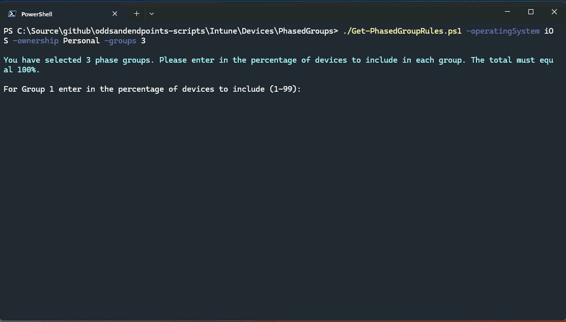 Example - Three Groups of Personal iOS Devices