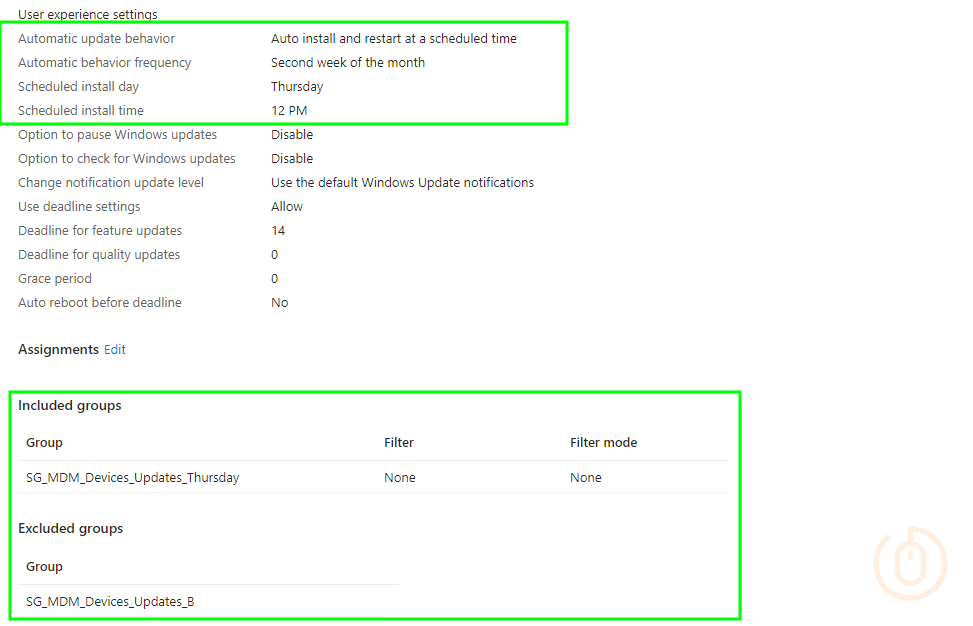 Windows Update Ring Thursday B