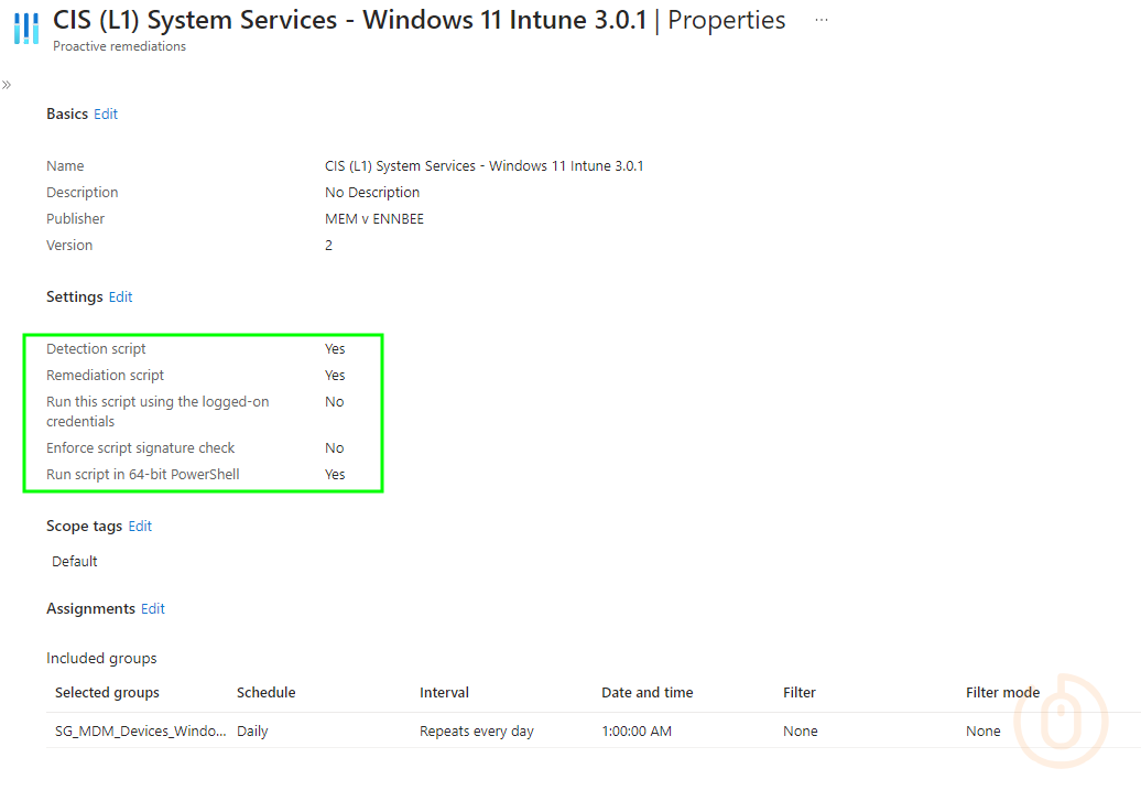 CIS Level 1 System Services Remediation
