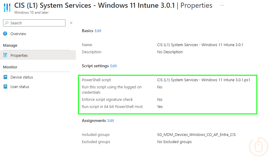 CIS Level 1 System Services Script