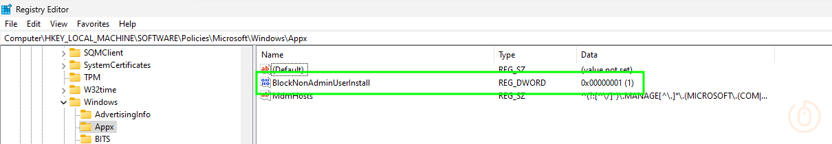 Windows Pro registry settings