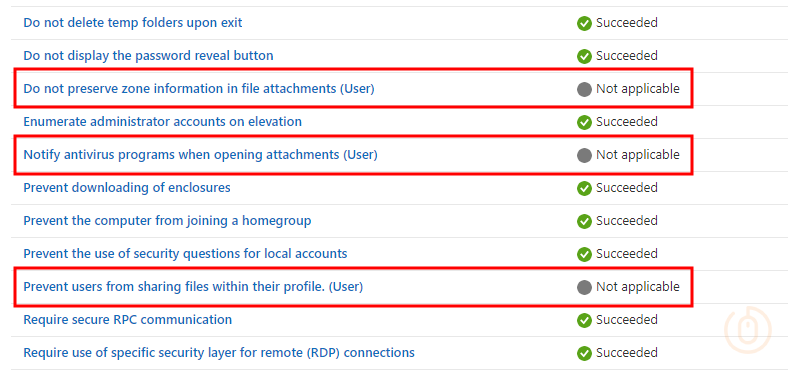 User Settings Not Applicable