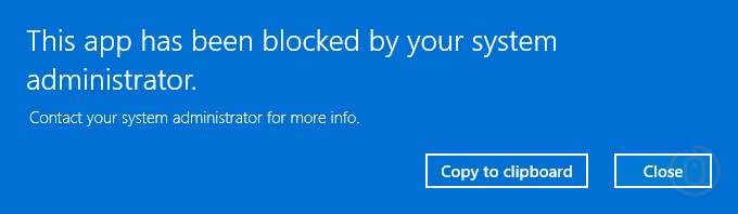 Application Block Message