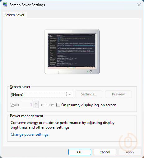 Windows Screensaver Settings