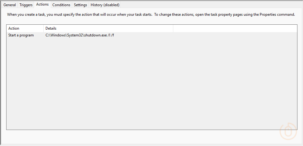Scheduled Task Actions