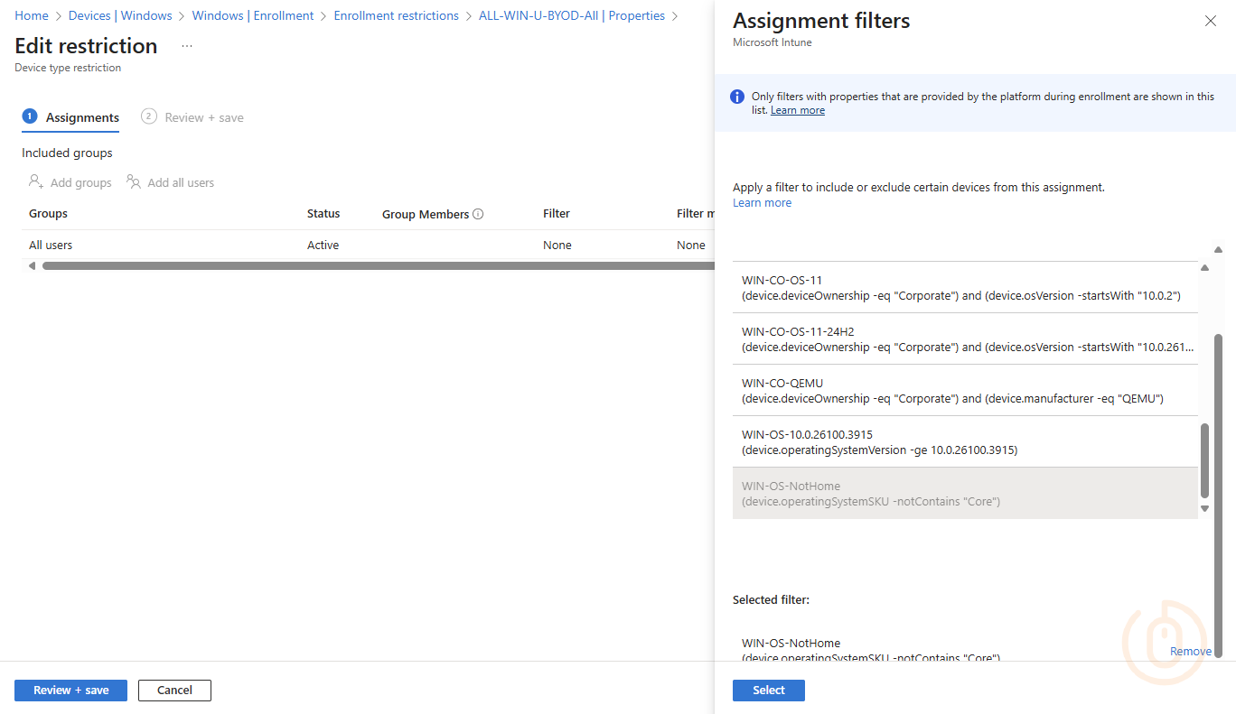Device Platform Restrictions